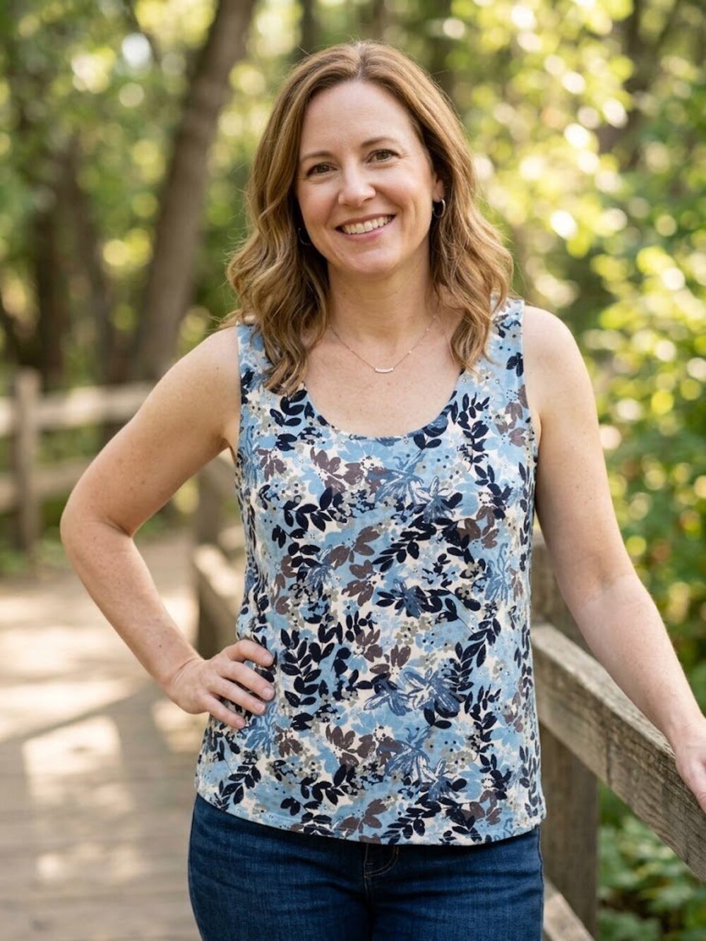 J. Jill Floral Printed Knit Tank Top